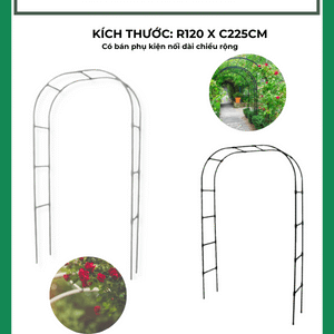 Cổng vòm hoa leo DAIM (trắng - đen)