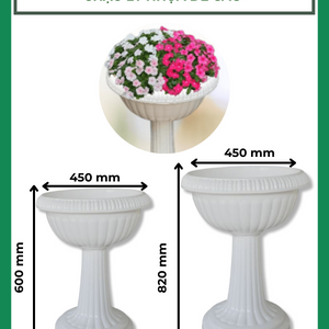 Chậu ly nhựa chân đế cao, chậu ly đế trung