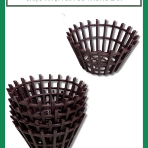 Chậu Nhựa Giả Gỗ Trồng Lan - màu nâu, nhiều kích cỡ (Chau ro tron)