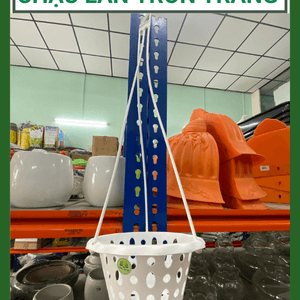 Chậu nhựa tròn trắng trồng lan