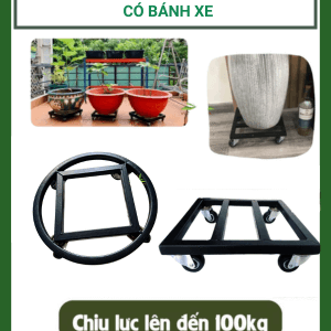 Chân đôn sắt kê chậu cây có bánh xe, thuận tiện di chuyển