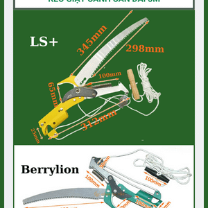 Kéo cắt cành cán dài 3m LS+, BERRYLION - Kéo giật cành cây trên cao