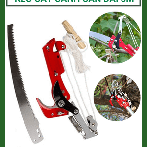 Kéo cắt cành cán dài 5m - Kéo giật cành cây trên cao, giật cành sắc bén nhẹ nhàng