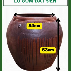 Lu Gốm Đất Đen Miệng 54cm Cao 63cm – Trồng Sen, Nuôi Cá, Trang Trí Sân Vườn