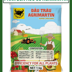 Phân hữu cơ Đầu Trâu Agrimartin gói 1kg