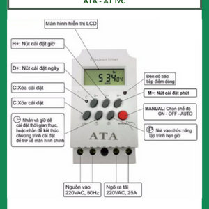 Timer ATA AT-17C - Thiết bị hẹn giờ máy bơm nước tưới cây van điện từ