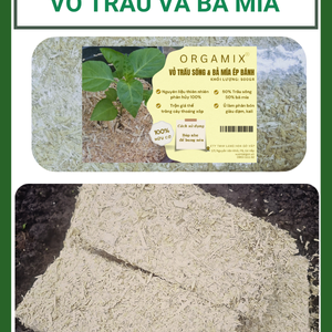 Vỏ Trấu & Bã Mía Ép Bánh Orgamix – Giá Thể Cho Đất Tơi Xốp, Giữ Ẩm Tốt